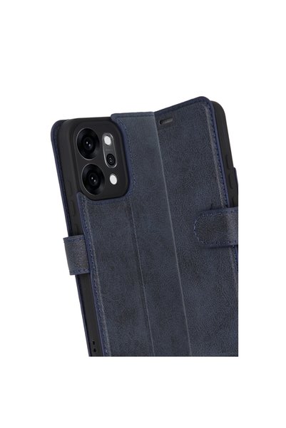 Generic Brand Oppo Reno 14 Compatible Trend S Plus Flip Cover Case - Navy Blue