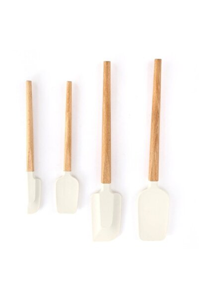 DAMUR 4-piece Kitchen Utensil Set, Silicone & Wood Spatulas, Heat Resistant, ...