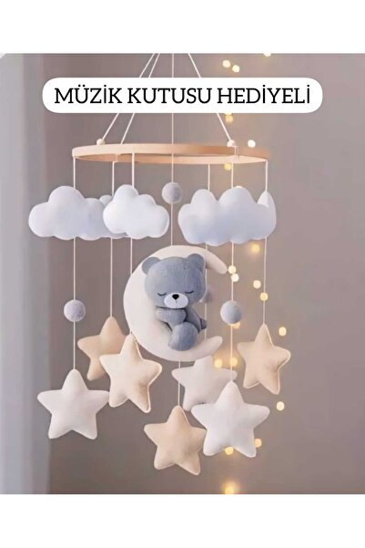 TREND METFİQ DECORATİON TRENDMETFIQQ müzikli El Yapımı Keçe Bebek Dönencesi -...