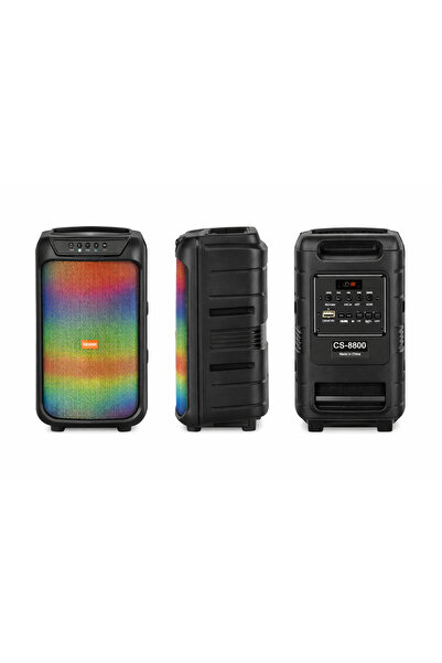 OEM Преносима Bluetooth колонка CS‑8800, 2×8”, RGB LED, USB, FM, Дистанционно...