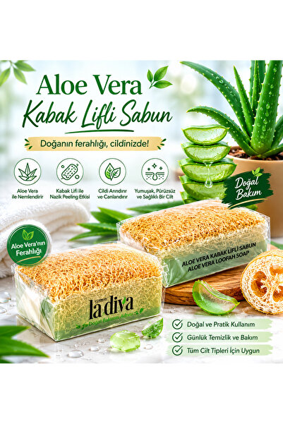 La Diva Aloe Vera Kabak Lifli Sabun 130g / 2 adet