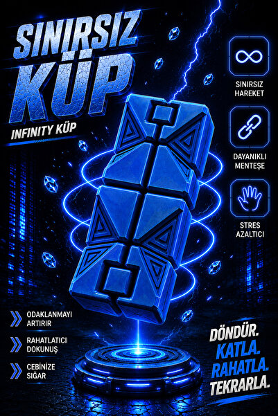 King 3D Desing İnfinity Cube Sonsuz Küp Anti Stres Zeka Oyuncağı & Yeni Model...