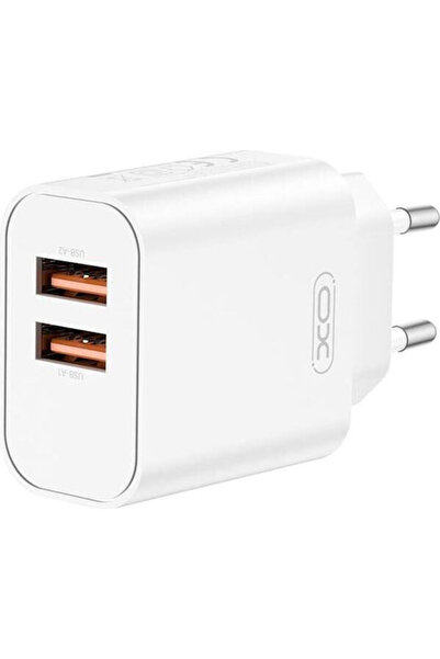 Xo Φορτιστής Χωρίς Καλώδιο με 2 Θύρες USB-A 12W Λευκός (CE34)