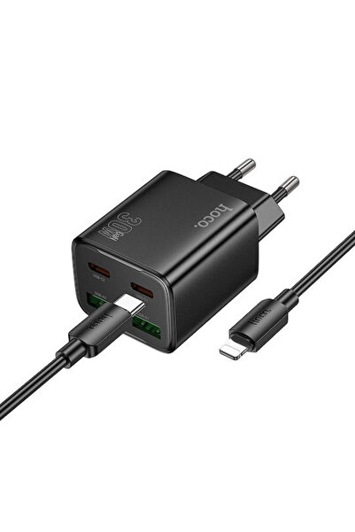 hoco. Φορτιστής Hoco με 2 θύρες USB-A και 2 θύρες USB-C και καλώδιο USB-C σε ...