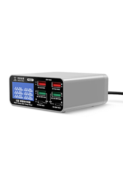 QİANLİ Βάση φόρτισης με 4 θύρες εξόδου USB-A και 2 θύρες εξόδου USB-C, Παροχή...