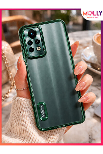 Molly İNFİNİX NOTE 11 PRO (X697) İçin Kenarları Metalik Yeşil Lens Koruyuculu...