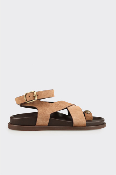 Elle Shoes Naturel Deri Kadın Sandalet