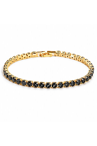 Basic Outfitters Brățară Elegantă Tennis IP Gold cu Zirconia – Cadou Premium ...