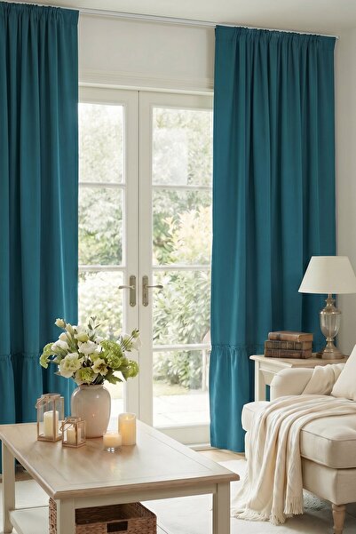 cotton maison Poli Bohem French Stil Fırfırlı Perde - Tek Kanat, rustik ve Korniş Uyumlu