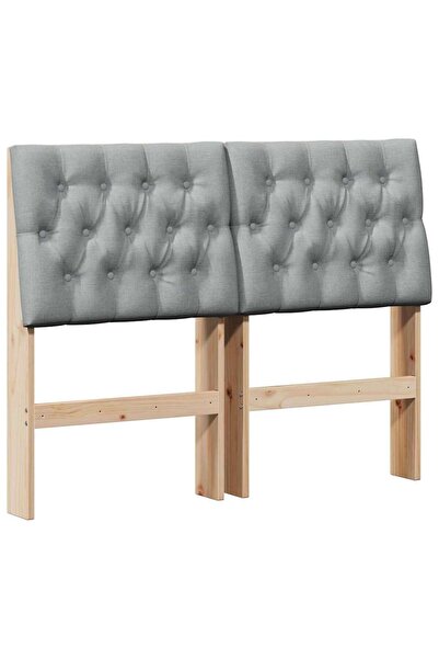 vidaxl Upholstered headboard Light gray 120 cm Solid pine wood