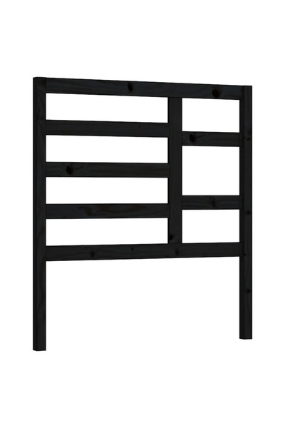 vidaxl Bedside table, black, 106x4x104 cm, solid pine wood