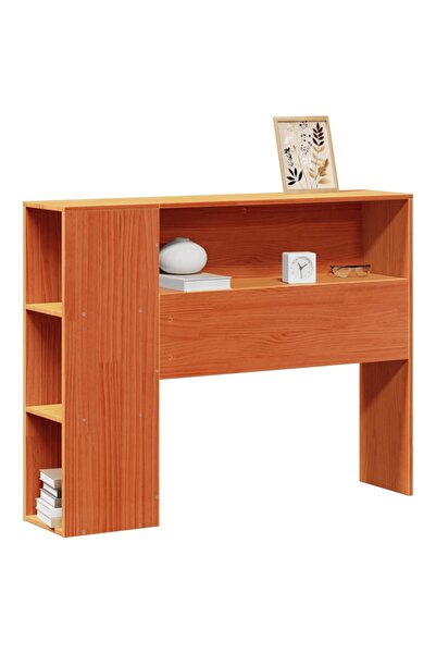 vidaxl Headboard with storage, waxed brown, 100 cm, solid pine wood
