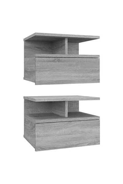 vidaxl Noptiere plutitoare 2 buc. gri sonoma 40x31x27 cm lemn