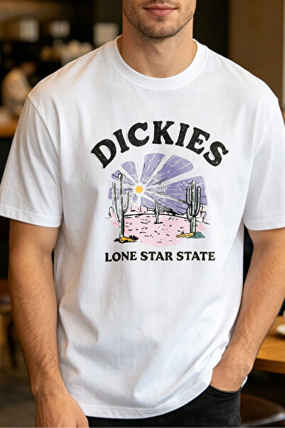 Fleck Casual Style Men's T-Shirts Dickies Lone Star State Desert Cactus Desig...