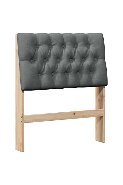 vidaxl Upholstered headboard Dark grey 80 cm Solid pine wood