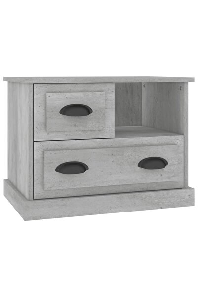 vidaxl Bedside table, concrete grey, 60x39x45 cm