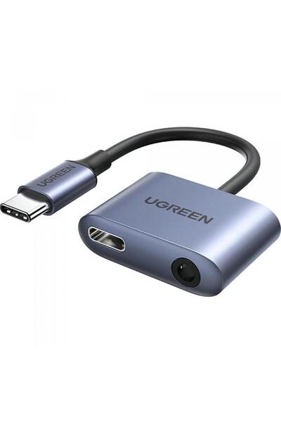 Ugreen Adaptor audio CM231 USB-C - 3.5mm / USB-C (Gri)