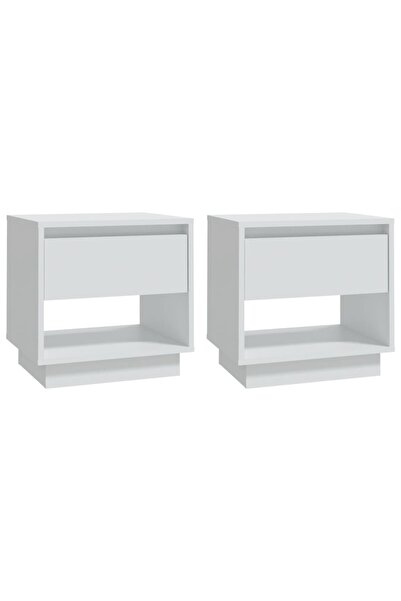 vidaxl Noptiere, alb, 2 buc., 45x34x44 cm, PAL