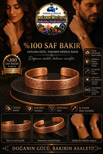 GÜMÜŞTEL EL SANATLARI Original Copper Bracelet 100% Copper