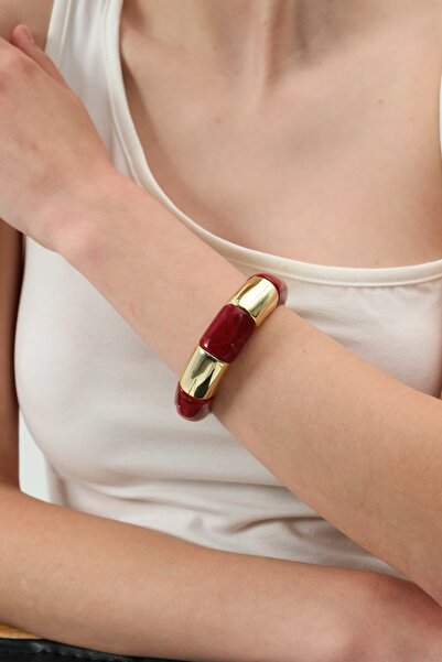 Buly Burgundy Gold Detailed Bracelet