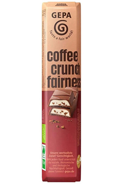 Gepa Organic and fairtrade coffee crunch fairness chocolate, 37.5 g