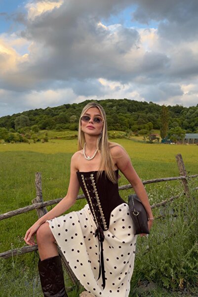 mylove Stoned Corset Bustier Brown