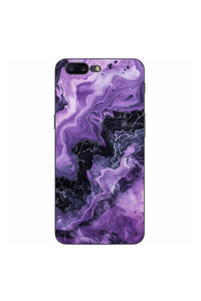 OEM Husa compatibila cu OnePlus 5 Silicon Gel Tpu Model Abstract Purple Marble