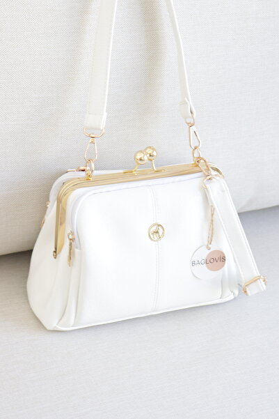 BAGLOVİS Women's Scholarship Handbag with Gold Clip, Multi-Compartment, Styli...