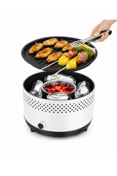 GÜMRÜK BEY Taşınabilir Dumansız Elektrikli Kamp Barbekü Izgarası – Kompakt Ta...