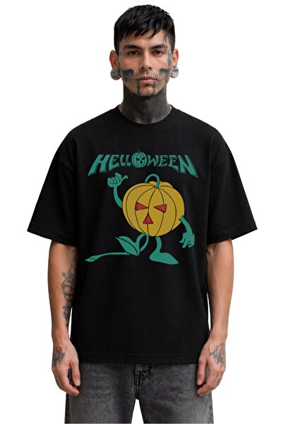 Fuddy Moda Unisex majica sa širokim izrezom i printom rok benda Helloween
