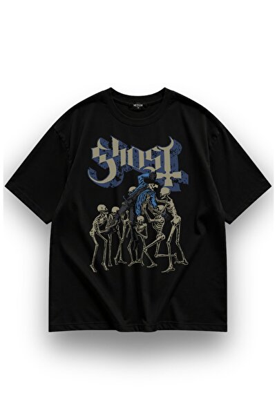 Fuddy Moda Μπλουζάκι Unisex με στάμπα Ghost Skeletons, με λαιμόκοψη ποδηλάτου...