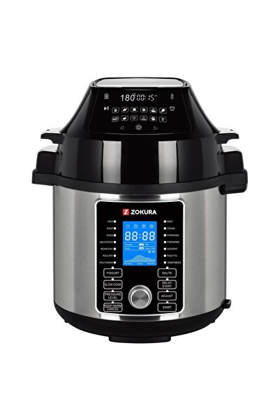Zokura Z1229 2-in-1 Electric Pressure Cooker & Air Fryer, 1500W, 5.6L, 26 Pro...