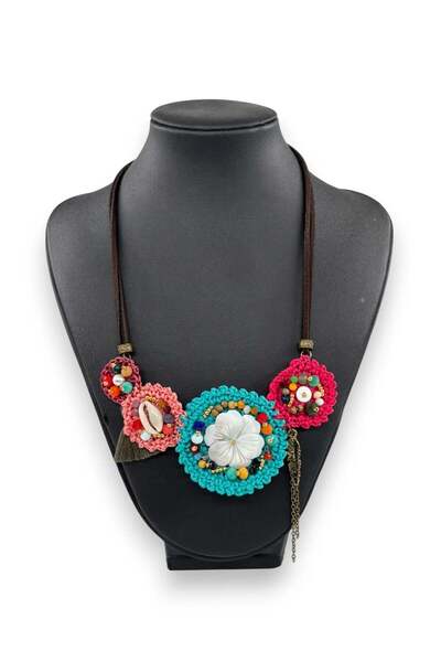 Bozhi Necklace Glass Beads Business Woman Style