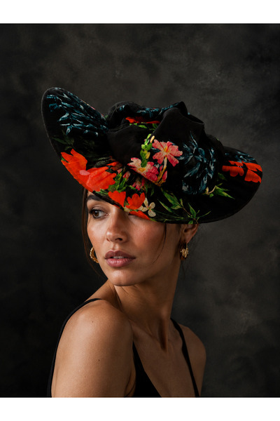 lady lina design Dark Flowers Nikah Vualet Şapka Gelin Saç Aksesuarı