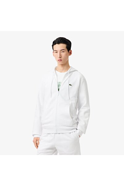 Lacoste x Jeremyville Erkek Klasik Kesim Fermuarlı Polar Sweatshirt