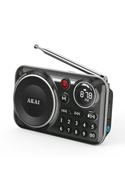 AKAI APR-500BK Μαύρο φορητό ραδιόφωνο με Bluetooth, USB, TF, REC, έξοδο ακουσ...