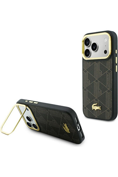 Lacoste Θήκη Blend με Βάση Στήριξης Μεταλλικό Καφέ (iPhone 17 Pro) Κωδικός: L...