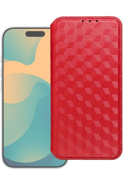 OEM Cubic Book Συνθετικό Δέρμα / Πλαστικό Κόκκινο (Redmi Note 15 Pro 4G)