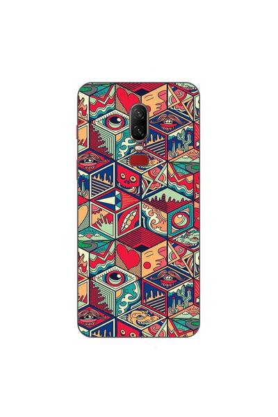 OEM Θήκη συμβατή με OnePlus 6 από σιλικόνη gel TPU με σχέδιο Pop Art Γεωμετρικό