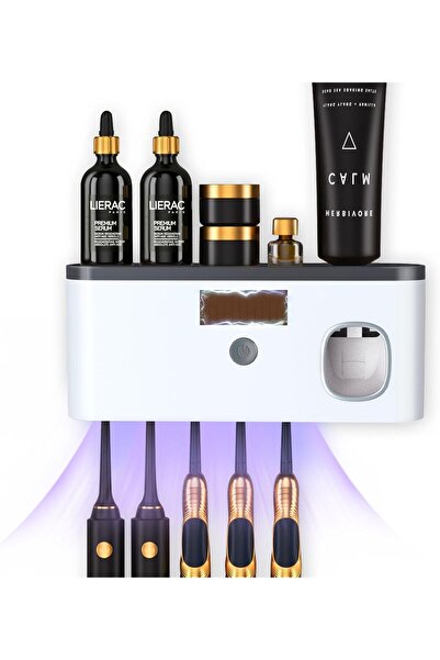 Arabest Wall Mounted Toothbrush Holder,Toothpaste Dispenser,Electric Toothbru...