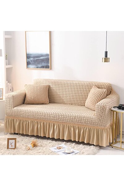 Arabest Stretch Sofa Cover,Ruffled Skirt,Furniture Protector,Soft,Easy,3D Bub...