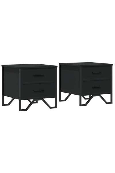 vidaxl Noptiere, 2 buc., negru, 40x41x40 cm, lemn prelucrat