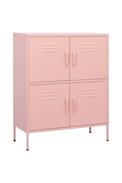 vidaxl Storage cabinet, pink, 80x35x101.5 cm, steel