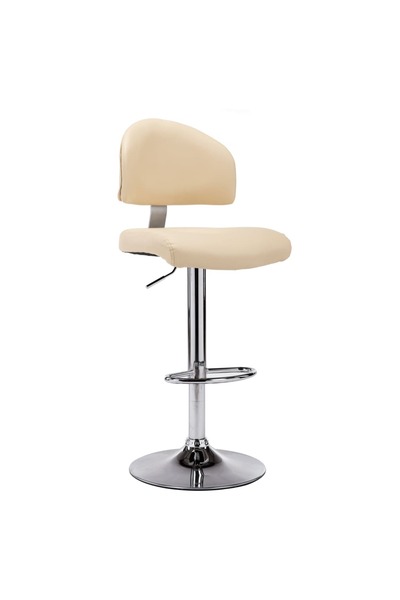 vidaxl Scaun de bar, crem, piele ecologică