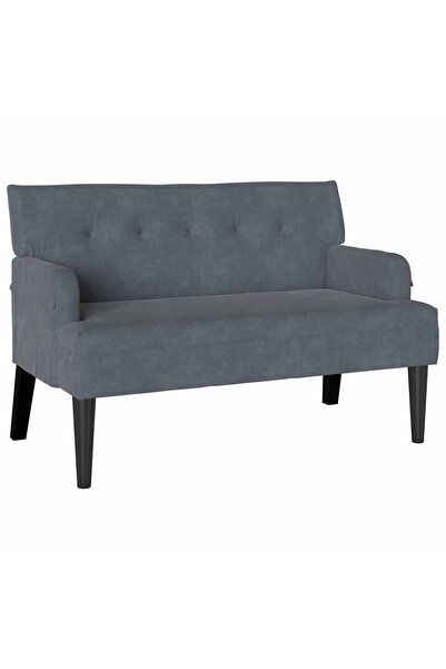 vidaxl Bancă Chesterfield Gri închis 112 x 65,5 x 75 cm Catifea
