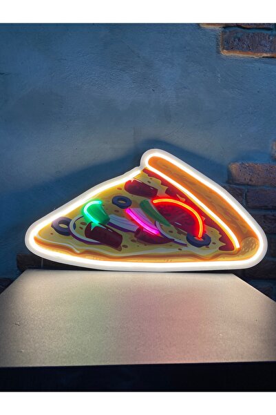 Neonite 'PİZZA DİLİMİ' Işıklı ve Uv Baskılı Neon Led Dekoratif Duvar Tabelası...