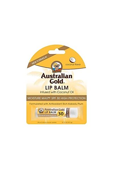 Australian Gold Балсам за устни, Австралийско злато, SPF 30, Слънцезащита, Хи...