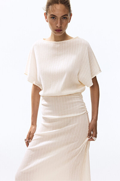 H&M Drapeli Maksi Elbise