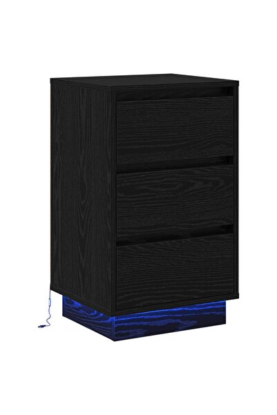 vidaxl Dulap de noapte Stejar Negru 39 x 34,5 x 65 cm Lemn compozit