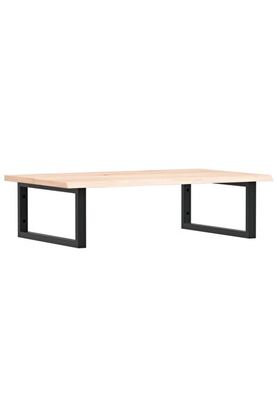 vidaxl Wall-mounted washbasin shelf, steel and solid oak wood